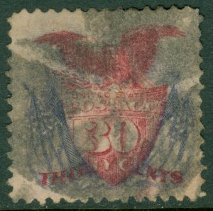 EDW1949SELL : USA 1869 Scott #121 VF-XF, Used. Usual heavy cancel. Catalog $450.