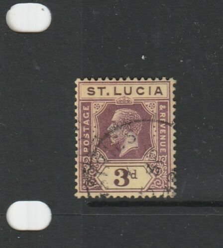 St Lucia 1921/30 Script CA 3d used SG 100/a 