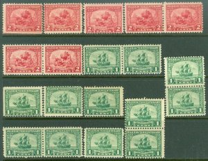 EDW1949SELL : USA 1920 Scott #548 (12x), 549 (7x) All Mint Never Hinged Cat $195