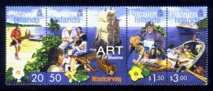 Pitcairn Islands Sc# 547 MNH Wood Carving (Strip)