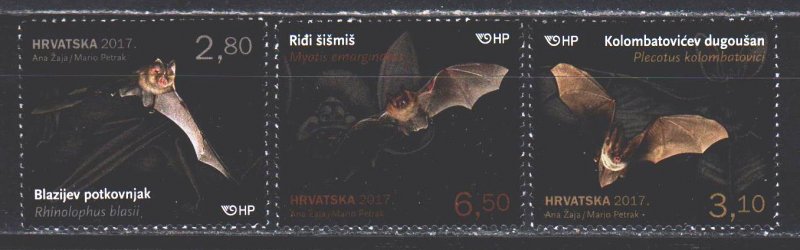 Croatia. 2017. 1272-74. Bats, fauna. MNH. 