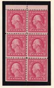 1916 Sc 499e booklet pane 2c carmine MNH nice original gum (C5