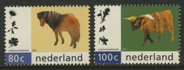 Netherlands 956-7 MNH Animals, Pony, Sheep