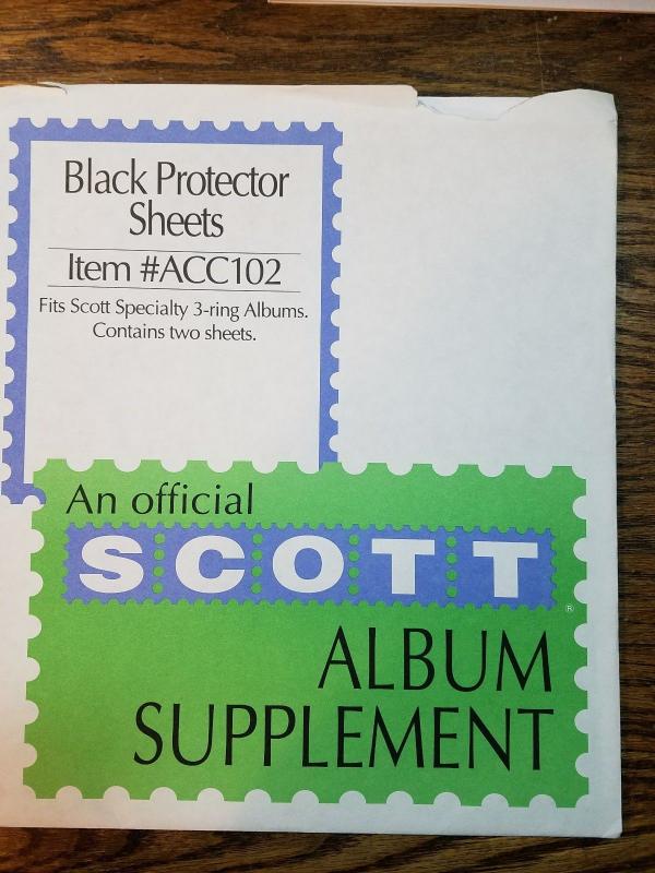 Pkg. of 2 Scott ACC102 Black Protector Sheets for 3-hole SCOTT Specialty Binders