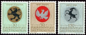 Liechtenstein #462-464  MNH - Church Patrons Coats of Arms (1969)