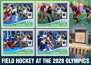 Stamps. Olympic 2028 LA Field Hockey 2024 year 1+1 sheets perforated