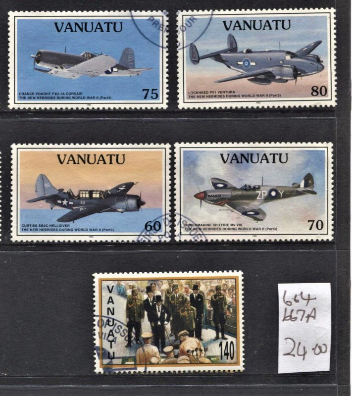 STAMP STATION PERTH Vanuatu #664-667A Planes CTO CV$24.00