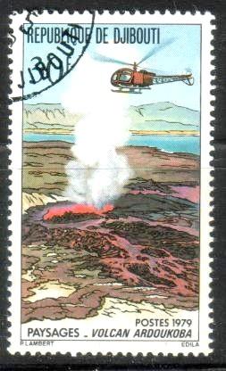 Helicopter Over Ardoukoba Volcano, Djibouti SC#491 Used