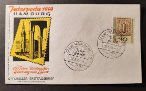 Germany. First day cover from the Interposta 1959 Hamburg issue with ...
