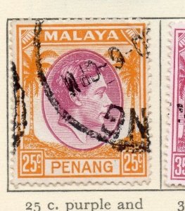 Malaya Penang 1949-52 Early Issue Fine Used 25c. 029257