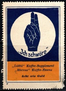 Vintage Germany Poster Stamp Lüttü Coffee Supplement I Swear