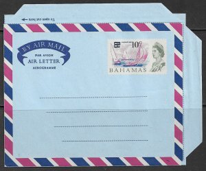 BAHAMAS 1966 QE2 10c on 8d Yachting Aerogramme Air Letter HG FG5 Unused