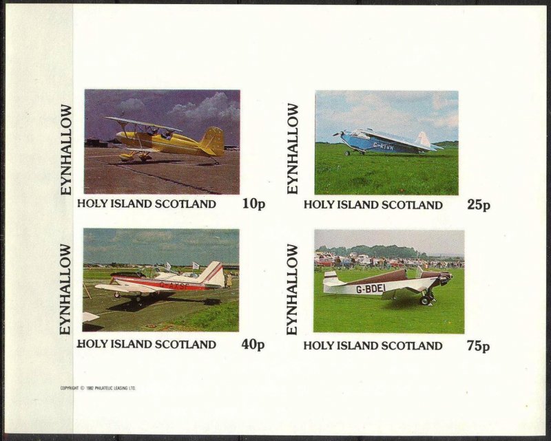 {E236} Eynhallow Scotland Aviation Airplanes (1) Sh.4 Imperf. MNH Cinderella !!