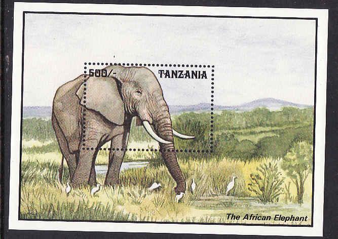D1-Tanzania-Sc#1029-unused NH sheet-Animals-Elephant-1993-