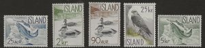 Iceland 319-23  1959  set 5  fine mint hinged