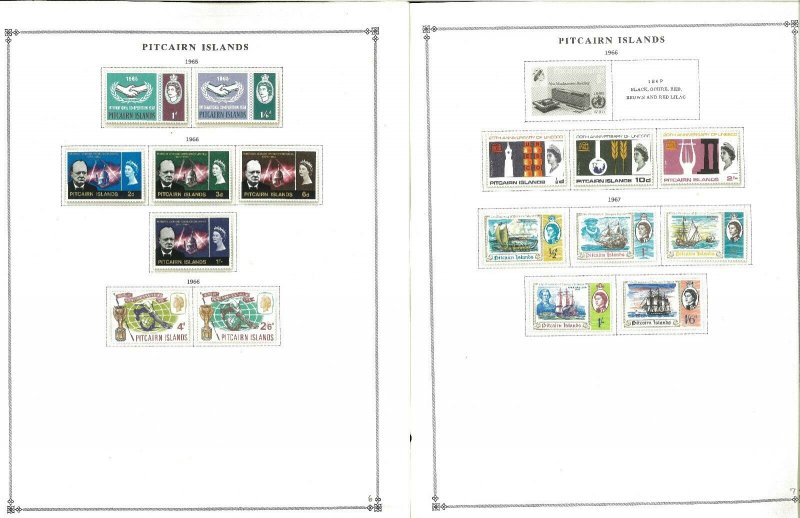 Pitcairn Islands 1940=1989 MNH &* LH in Mounts on Scott Internation al pages