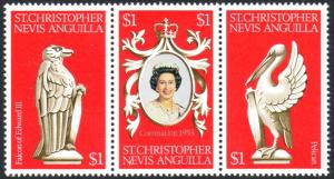 St. Kitts Nevis Anguilla Scott 354a-354c complete strip MNH