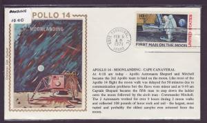 Apollo 14 Moon Landing Feb 5,1971 Cover K608