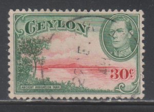 Ceylon,  30c Ancient Reservoir (SC# 285) Used