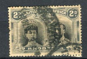 RHODESIA; 1910 early GV Double Head issue fine used 2d. value