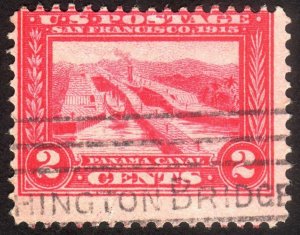 1913, US 2c, Panama canal, Used, Sc 398