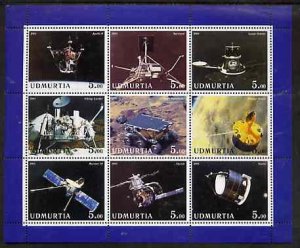 UDMURTIA - 2001 - Space Missions - Perf 9v Sheet-Mint Never Hinged-Private Issue