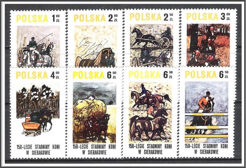 Poland #2370-2377 Horse Paintings MNH