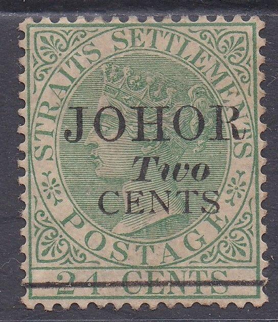 JOHORE 1891 QV 2C ON 24C 