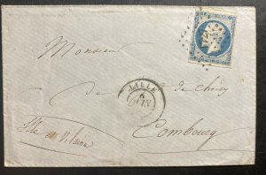 1855 Lille France Vintage Cover To Combourg Red Wax Seal