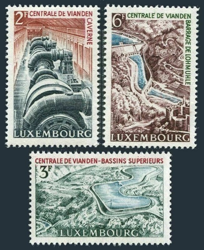 Luxembourg 407-409 two sets,MNH. Mi 693-695. Vianden Hydroelectric Station, 1964