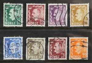 NORWAY, Scott #345 - 352, CV $2.15 Used