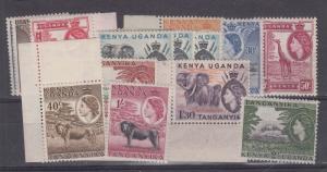 Kenya Uganda and Tanganyika QEII 1954 Set To 2/- SG167/177 Plus Extra MNH J2582