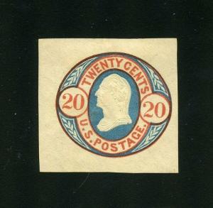 UNITED STATES CUT SQUARE CLEAN  SCOTT#U43  MINT HINGED  SCOTT $ 275.00