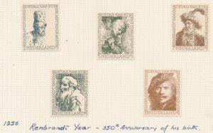 Netherlands - 1956 Rembrandt Mi 672-676 Mint Hinged