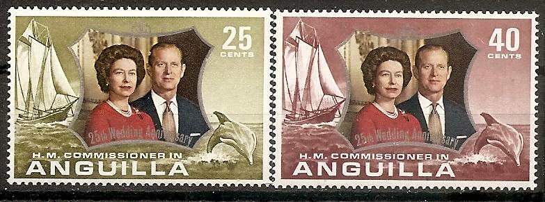 Anguilla 161-62 MNH 1972 Silver Wedding