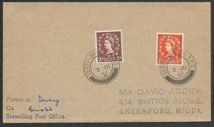 GB 1957 cover DERBY - BRISTOL TPO railway cancel...........................53349