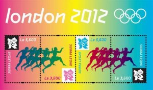 Sierra Leone - London Olympics on Stamps - 4 Stamp  Sheet SIE1203