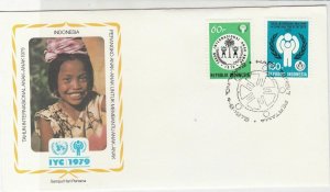 Indonesia 1979 Child Chain Cancel Int.Year of the Child Stamps FDC Cover Rf29045