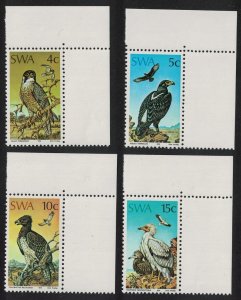 SWA Falcon Eagle Vulture Protected Birds of Prey 4v Corners 1975 MNH