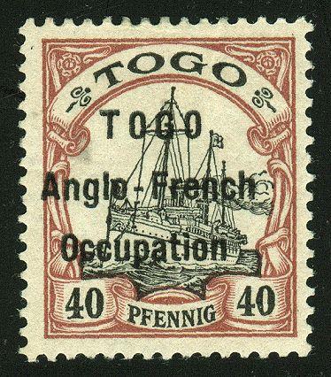 TOGO 41 40pf lake & blk Anglo-French Occup - LH VF - cert
