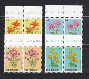 San Marino 758-761 Pairs MNH Flowers