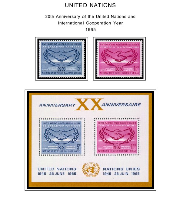 COLOR PRINTED UN - NEW YORK 1951-2010 STAMP ALBUM PAGES (155 illustrated pages)