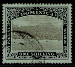 DOMINICA EDVII SG53, 1s black/green, FINE USED.