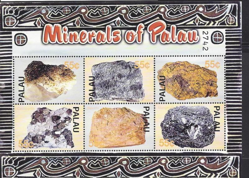 Palau, 759, Minerals of Palau Sheet(6),**MNH**