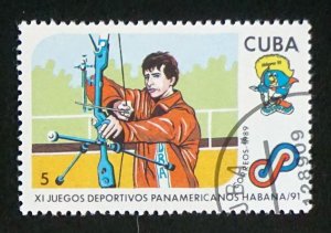 CUBA Sc# 3183  HAVANA PAN AMERICAN GAMES sports 5c Archery 1989 used cto