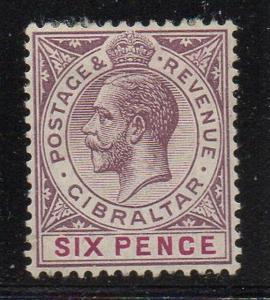 Gibraltar Sc 70 1912 6d George V stamp mint