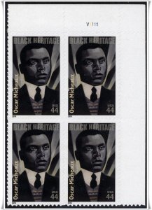 SC#4464 44¢ Oscar Micheaux Plate Block: UR #V1111 (2010) SA