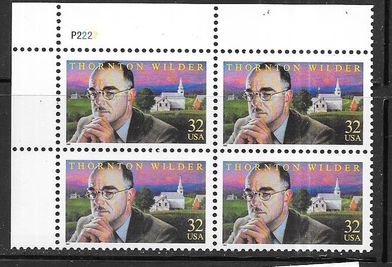 US #3134 $0.32 Thornton Wilder - plate block of 4 (MNH) $2.60