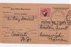 us post office dept to morristown 1939  postage due  stamps card ref r14505