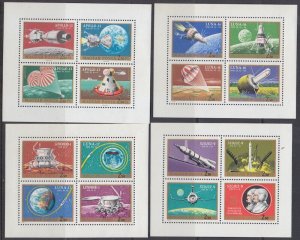 HUNGARY Sc# C308-11 CPL MNH SET of 4 S/S ALL SPACE RELATED